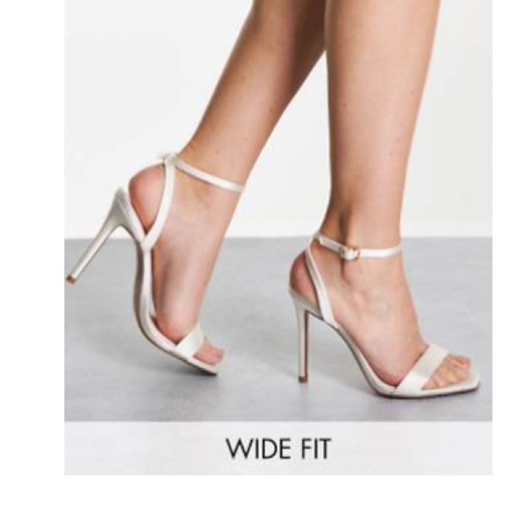 ASOS White Stiletto Heels Wide Fit